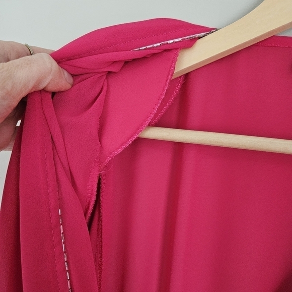 Vintage pink maxi boho  dress longsleeve 60's - Picture 5 of 8